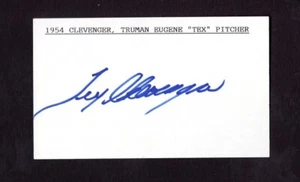 Tex Clevenger Signed Autographed 3x5 Index Card Senators New York Yankees - Picture 1 of 1
