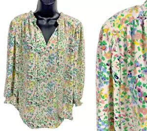 Carolina Belle Tunic Size 1X Blouse Top White Floral Cottagecore Romantic Fairy - Picture 1 of 13