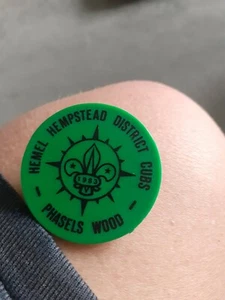 Hemel Hempstead District Cubs 1983 Vintage badge - Foto 1 di 3