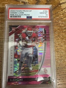 Tarjeta de novato Prizm Draft Pink Prism # 104 2020 CeeDee Lamb PSA 10 - Imagen 1 de 2