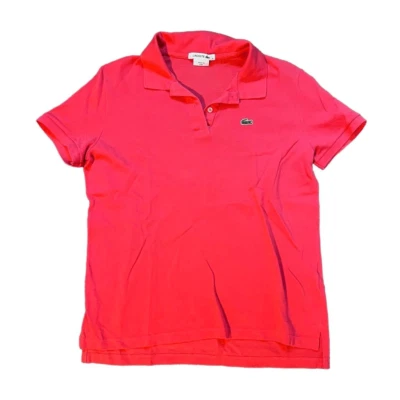 Camisa Polo Para Mujer Lacoste Grande 42 Rosa Coral Manga Corta Calce Clásico Algodón T Foto 1 de 4