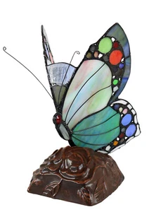 Spotted Butterfly Lamp, Table Lamp, Tiffany Butterfly Lamp. - Picture 1 of 5