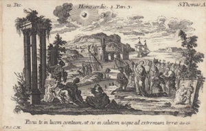 Hermanos robadores Santo Tomás Apóstol Mártires grabado en cobre 1750 - Imagen 1 de 1
