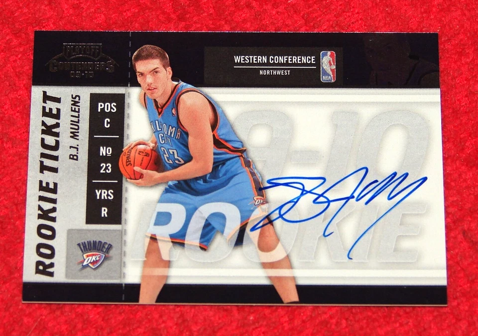 B.J. MULLENS THUNDER 2009-10 PLAYOFF CONTENDERS AUTO RC #121 (OK262) - Image 1 of 1
