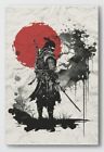 Canvas Wall Art Japanese Samurai Cool Ninja Poster Graphic Framed Gallery Wraps