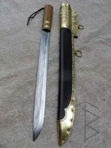 BELLISSIMA SPADA DA CACCIA PERSONALIZZATA FATTA A MANO 25 '' ACCIAIO AD ALTO TENORE DI CARBONIO CON FODERO - Foto 1 di 1