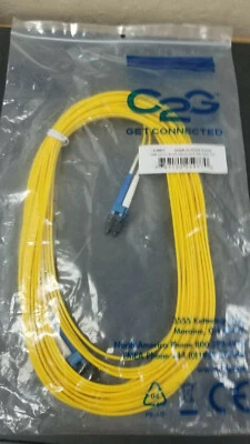 New C2G LC-LC 9/125 OS2 Duplex Single-Mode PVC Fiber Optic Cable 10M 25977 - Image 1 of 2