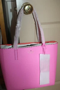 kate spade PINK Orange Papaya Tulip CAPE DRIVE Tote Handbag Purse BAG +dustcover - Picture 1 of 7