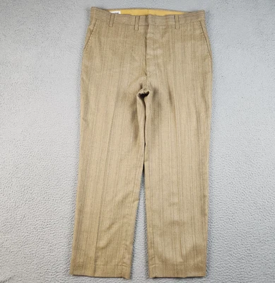 VTG Farah Pants Mens 36x29 Brown Dress Slacks Flat Front Trousers 70s USA Made - Image 1 of 4