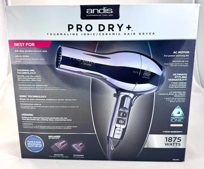 Andis Pro Dry Dryer 1875W Tourmaline Ionic Ceramic w/attachments *NEW - Image 1 of 4