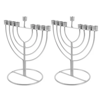 2 pezzi Hanukkah in metallo Portacandele Chanukah Decorazioni regalo - Immagine 1 di 4