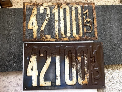 Vintage Illinois 1913 Auto License Plate Set 42100  AN ORIGINAL SET - Image 1 of 4