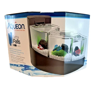 NUEVO Juego de kit de acuario pecera negra Aqueon Betta Fall con filtro de cascada bastante Foto 1 de 4