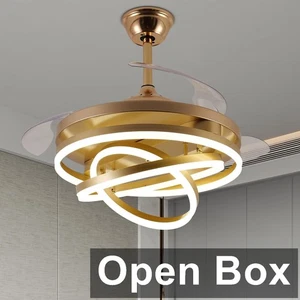 Zenouidle DX005 - 42" Retractable, Invisible LED Ceiling Fan, Gold - Picture 1 of 10