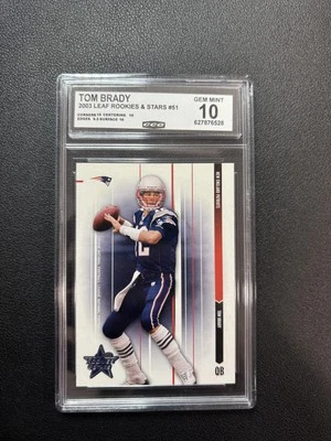 Tom Brady 2003 Leaf дебютанты и звезды CCG 10 - Изображение 1 из 2
