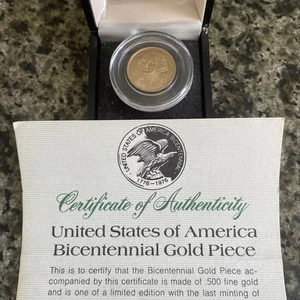 George Washington .500 Fine Gold Bicentennial Commemorative Coin 1776-1976 - Picture 1 of 7
