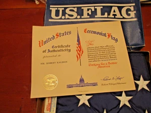 United Stated Ceremonial Flag Commissioned By President Ronald Reagan, W/COA,3X5 - Picture 1 of 4