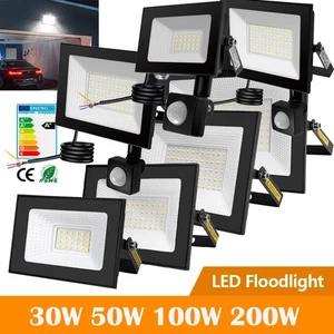 LED Fluter mit/ohne Bewegungsmelder Flutlicht Strahler Scheinwerfer Außen Lampe - Bild 1 von 24
