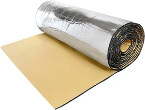 Car Heat & Sound Deadener Mat 394mil 10mm 16.36 SqFT Insulation 60"x40", Silver - Picture 1 of 7