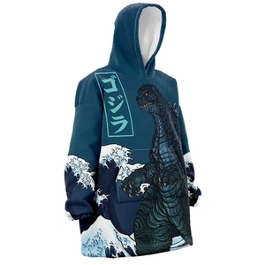 Godzilla Oversized Hoodie Decke Tragbar Weich Warm Kuschelig Anime Geschenk - Bild 1 von 4