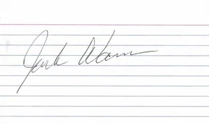 CARTOLINA INDICE 3x5 firmata di jack urban (deceduto 2006)! OTTIMO AUTOGRAFO! - Foto 1 di 1