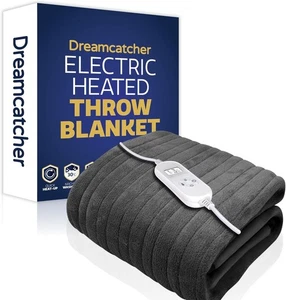 Dreamcatcher Luxurious Grey Heated Throw Electric Blanket, 160 X 120Cm - Picture 1 of 8