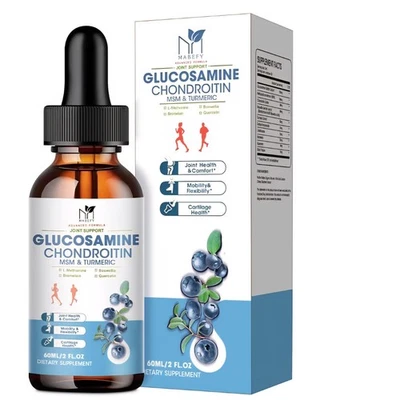 2 gotas líquidas de glucosamina condroitina MSM de 60 ml - suplemento de soporte articular  Foto 1 de 4