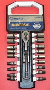 SAE Metric Kobalt 19 pc #0737614 pro90 ratchet set-**USED/EXCELLENT CONDITION** - Picture 1 of 6