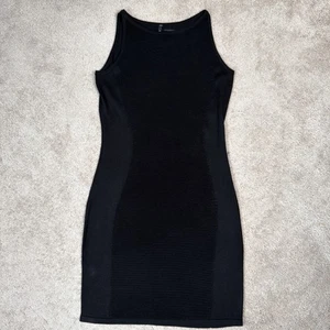 Vestido Marc New York Mujer M Negro Acanalado Bodycon Negocios Básico Oficina Funeral - Imagen 1 de 7