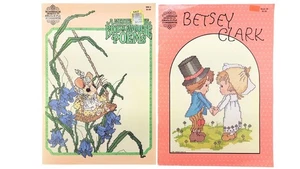 Vintage Cross Stitch Pattern Books Lot of 2 Gloria Pat Merry Mouse Betsey Clark - Picture 1 of 3