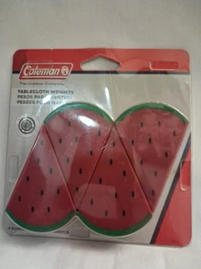 Coleman Mantel Pesas Diseño Sandía Picnic Clip On Chips Juego De 4 NUEVO - Imagen 1 de 3