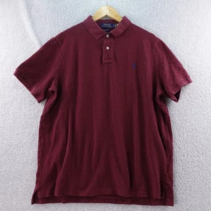 Polo Ralph Lauren Classic Fit Men's Burgundy Polo Shirt XL Short Sleeve Rugby - Picture 1 of 6