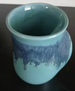 Signed Neher 2021 Clay Turquoise And Blue Hand Warmer Mug 5.1" Tall - Picture 1 of 23