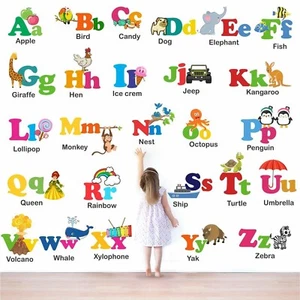 Alphabete Baby Kinder Lernen Bildung Wandaufkleber Wandbild Zimmer Wanddeko A... - Bild 1 von 3