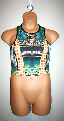 NEW Womens Romeo+Juliet Couture Sleeeveless Artsy Cropped Tank Top Printed Med M - Image 1 of 3