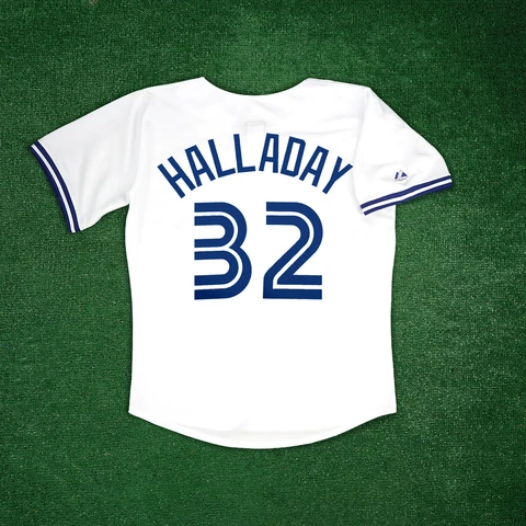 Roy Halladay Toronto Blue Jays Men's Cooperstown Home White Throwback Jersey Cover