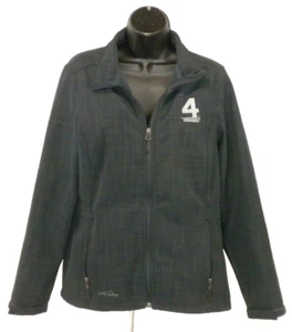 Eddie Bauer Jacket Womens L Gray Softshell Shaded Crosshatch Zip Fleece Lined - Picture 1 of 11