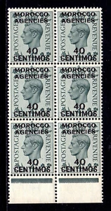 GRAN BRITÁNICA (MARRUECOS) — SCOTT 87 — 1940 40c ON 4d KGVI — Estampillada sin montar o nunca negra/6 — scv $210 - Imagen 1 de 2