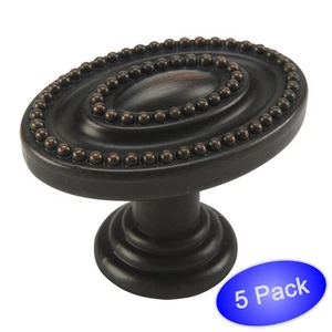 *5 Pack* Cosmas Cabinet Hardware Oil Rubbed Bronze Oval Knobs #4886ORB - Picture 1 of 1