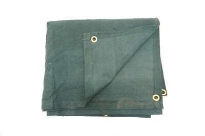 Army Heavy Duty Dark Green Canvas Sheet Waterproof Tarpaulin Tarp Military - Image 1 of 4