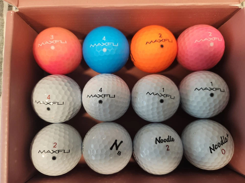 12 Maxfli Noodle Recycled Golf balls, Graded AAAAA - Image 1 of 1