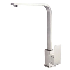 Brushed Kitchen Sink Mixer Tap Square Swivel Spout Single Lever Mono Faucet - Picture 1 of 10