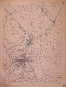 1890 Topographical Map, PROVIDENCE SHEET - ATTLEBORO, MA - RI (15x20)-#028 - Picture 1 of 2