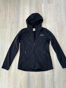 Avalanche Jacket Woman’s Small Black Coat Hooded Hiking Bungees Outdoors Light - Picture 1 of 6