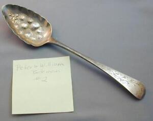 1813 Peter & William Bateman Repousse Sterling Berry Spoon Large #2