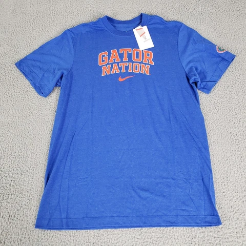 Florida Gators Shirt Mens Medium Blue New Nike Logo Football SS Casual Adult M Cover