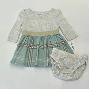Carters Baby Girl Clothes 3 Months Dress Diaper Cover 2 PC Set Cute Outfit New - Picture 1 of 4
