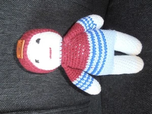 Amigurumi Kuschel Puppe gehäkelt Baumwolle Bund +Mütze abnehmbar Handarbeit - Bild 1 von 4