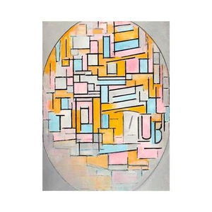 Mondrian, Composition Oval in Color 2, 1914, Lustre Canvas Print, 30" x 40" - Picture 1 of 10