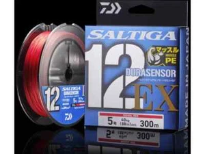 Daiwa Fishing PE Line UVF SALTIGA DURA SENSOR×12EX+Si3 300m #5-88 lb Red 1 - Picture 1 of 4